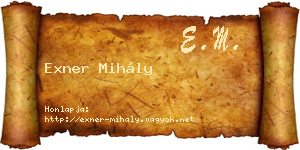 Exner Mihály névjegykártya